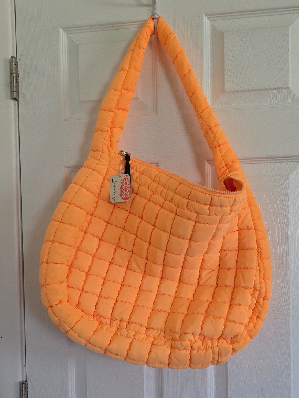 FP Movement by Free People Quilted Neon Orange Shoulder Tote